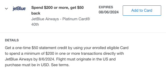jetblue amex offer